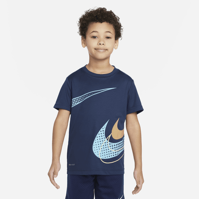Tee-shirt NIke enfant Training - Logo Swoosh Dri-Fit - Gris ou rouge