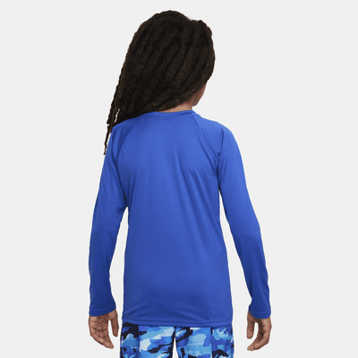 Playera de manga larga Hydroguard para niño talla grande Nike Swim