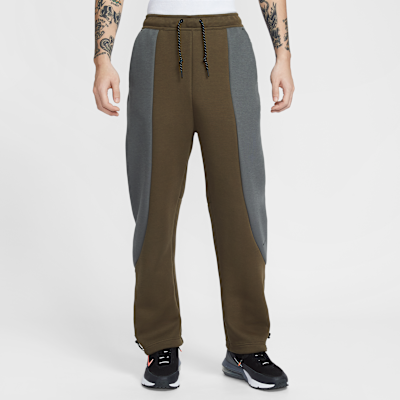 나이키 테크 남성 컬러 블록 오픈 헴 플리스 팬츠