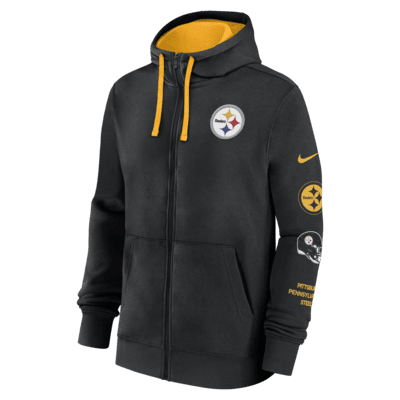 Sudadera con gorro Nike de la NFL de cierre completo para hombre Pittsburgh Steelers Club