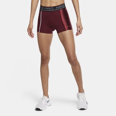 red nike pro shorts womens