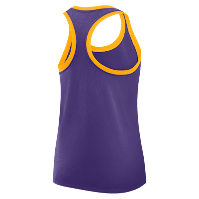 Camiseta de tirantes universitaria Nike con espalda deportiva para mujer LSU Primetime Shadow