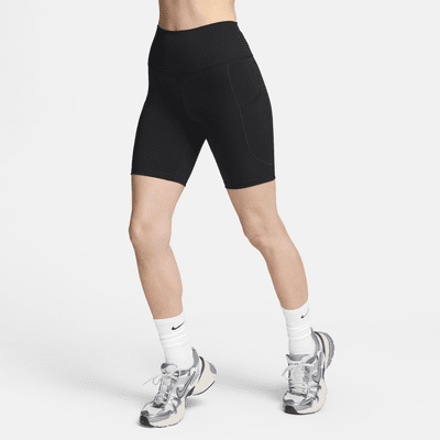 Shorts de ciclismo con bolsillos de tiro alto de 20 cm para mujer Nike One