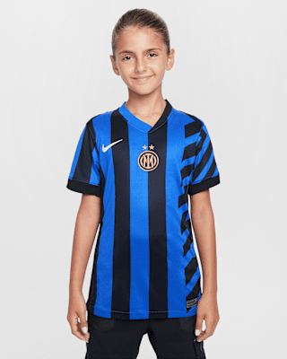 Детские джерси Inter Milan 2024/25 Stadium Home Big Kids' Nike Dri-FIT Soccer Replica Jersey