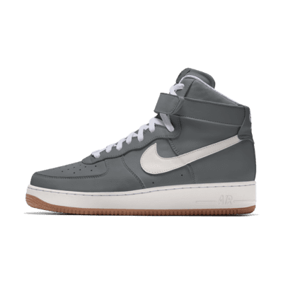 фото Женские кроссовки с индивидуальным дизайном nike air force 1 high by you - серый