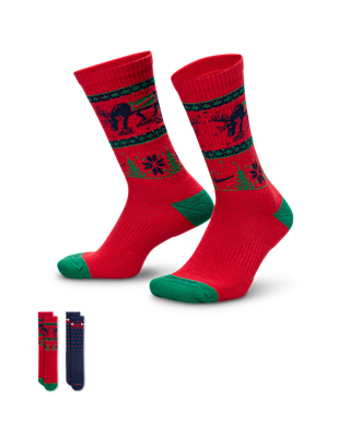 Unisex носки Nike Everyday Plus Cushioned Winter Wonderland Crew Socks (2 Pairs)