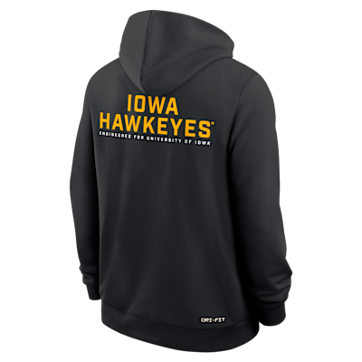 Sudadera con gorro universitaria Nike Dri-FIT de cierre completo para hombre Iowa Sideline
