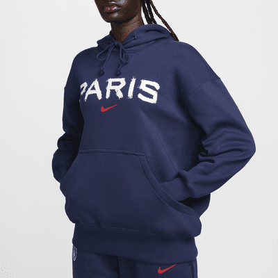 Sudadera con gorro con cierre para fútbol oversized Nike para mujer Paris Saint-Germain Phoenix Fleece