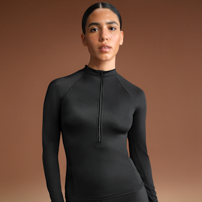 Playera de manga larga con medio cierre para mujer NikeSKIMS Shine