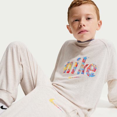 Nike E1D1 Little Kids' French Terry 2-Piece Graphic Crew Set