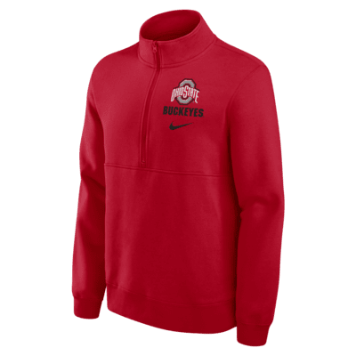 Ohio State Buckeyes Primetime Club Men's Nike College 1/2-Zip Crew