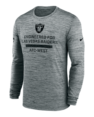Мужская футболка Las Vegas Raiders Sideline Team Issue Velocity Nike Dri-FIT NFL Long-Sleeve