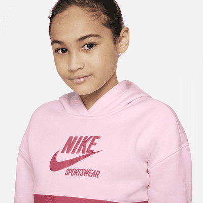 Sudadera con gorro de French Terry para niña talla grande Nike Sportswear Heritage