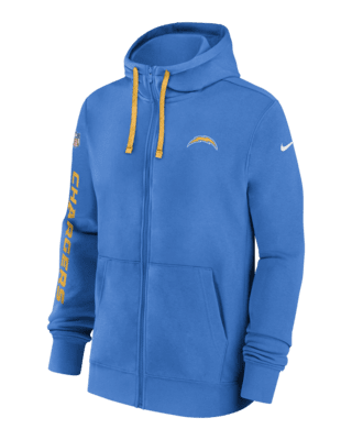 Мужское худи Los Angeles Chargers Sideline Team Issue Club Nike Full Zip Hoodie