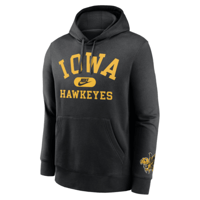 Sudadera con gorro sin cierre universitaria Nike para hombre Iowa Hawkeyes Legacy Club Foundational