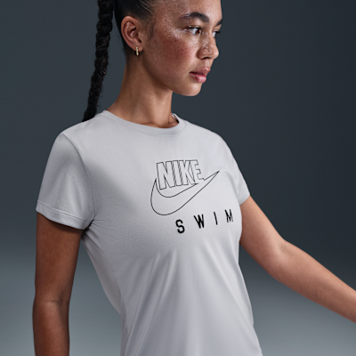 Playera de manga corta para mujer Nike Swim Swoosh Hydroguard
