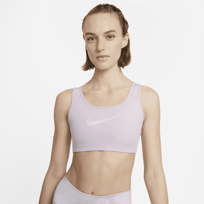 nike clash dri swoosh icon padded strappy bra non support sports medium