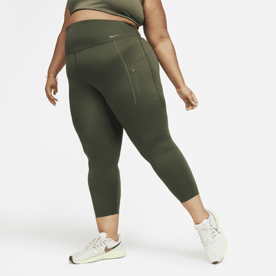 Leggings con bolsillos de 7/8 de tiro alto de sujeción firme para mujer (talla grande) Nike Go