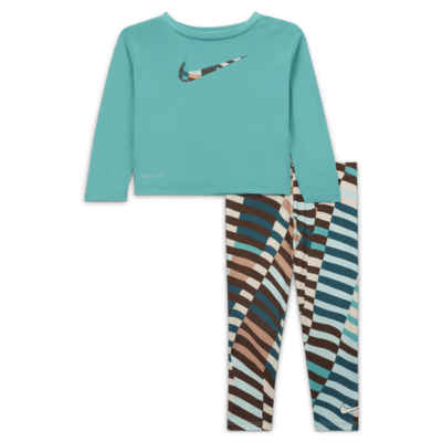 Nike Long Sleeve Tee and Printed Leggings Set