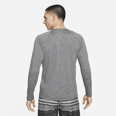 Nike Camiseta Hydroguard de natación de manga larga de tela jaspeada para hombre