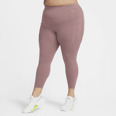 Leggings 7/8 de tiro alto y sujeción media con bolsillos para mujer (talla grande) Nike Universa