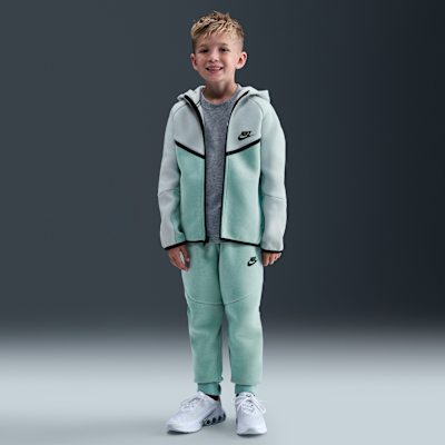 Conjunto de 2 piezas de sudadera de cierre completo Tech Fleece para niños de preescolar Nike Sportswear