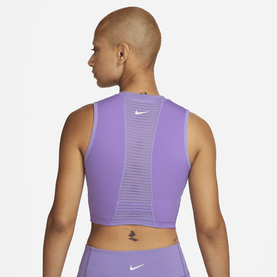 Nike Women's Pro Dri-Fit Crop Tank Top, Medium, Black