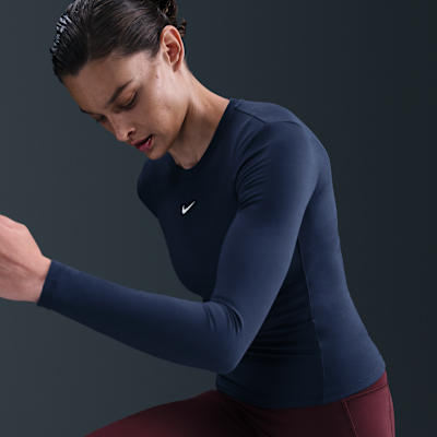 Damska koszulka z długim rękawem Dri-FIT Nike One Fitted