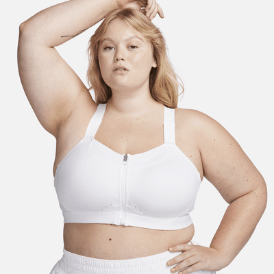 Brassière de sport rembourrée à maintien supérieur avec zip avant Nike Alpha pour femme