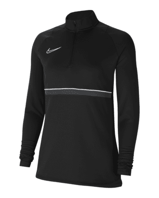 nike football academy drill half zip sweat in black