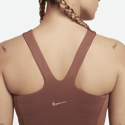 Women's Nike Yoga Luxe Infinalon Crop Top XL Smokey Mauve Purple Violet  Pink
