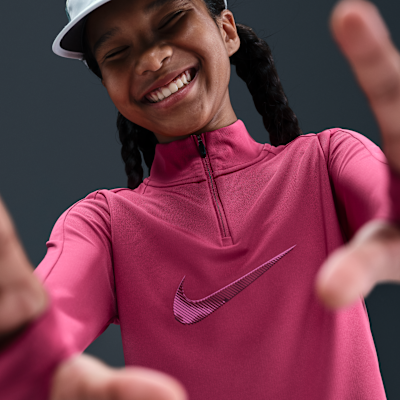 Nike Pro-Dri-FIT-trøje med 1/4 lynlås til større børn (piger)