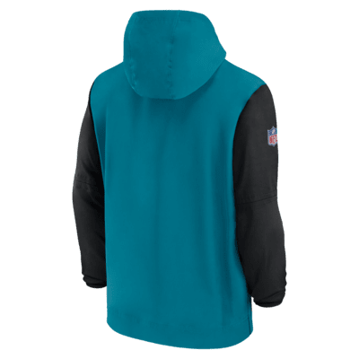 Jacksonville Jaguars Sideline Pre-Game Player Men's Nike NFL 1/2-Zip Hooded Jacket