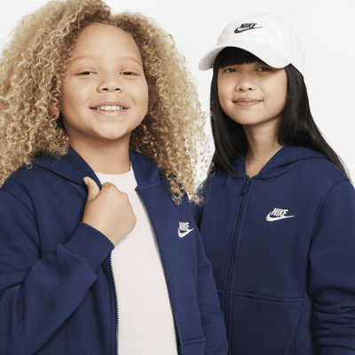 Mikina Nike Sportswear Club Fleece s kapucí a dlouhým zipem pro větší děti