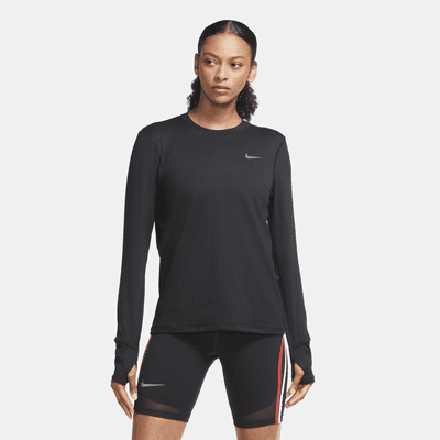 Nike Womens Long Sleeve Mesh Breathable Running Dry Knit Top Size Medium