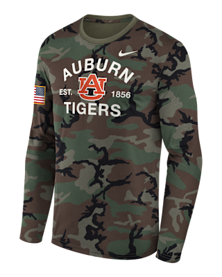 Мужская футболка Auburn 2025 Military Appreciation Legend Nike Dri-FIT College Long-Sleeve