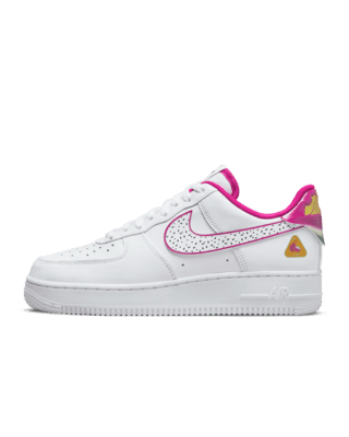 white and pink nike air force ones