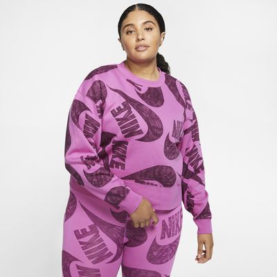 nike rally metallic clash print crew
