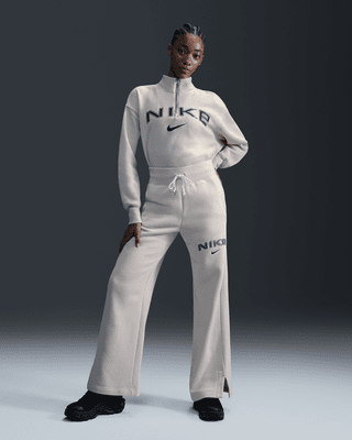 Женские  Nike Sportswear Phoenix Fleece High-Waisted Wide-Leg Logo Pants