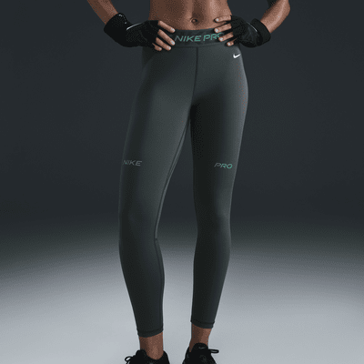 Leggings Nike Pro i 7/8-längd med medelhög midja och tryck för kvinnor