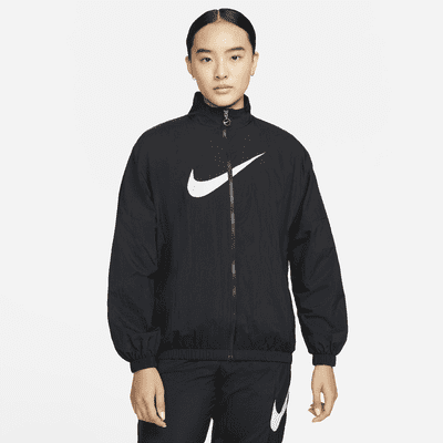 Nike Sportswear Essential Women's Woven Jacket, Black/White, Large :  : Clothing, Shoes & Accessories