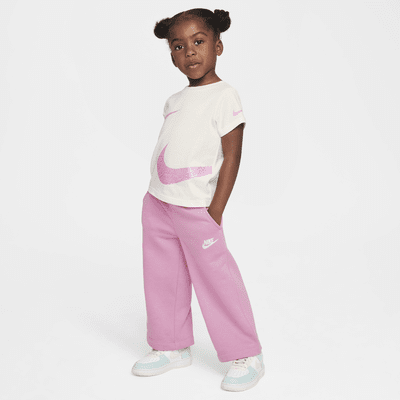 Pants de pierna ancha de tejido Fleece infantiles Nike Sportswear Club