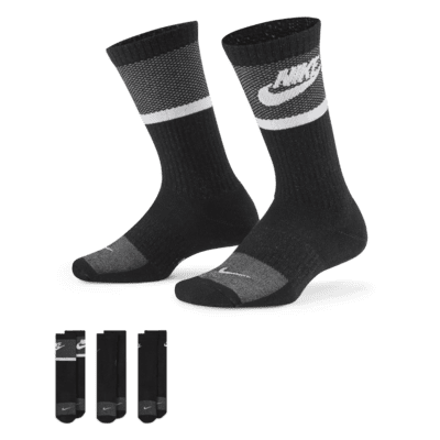 Nike Everyday Kids' Cushioned Crew Socks (3 Pairs)