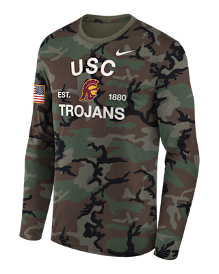 Мужская футболка USC 2025 Military Appreciation Legend Nike Dri-FIT College Long-Sleeve