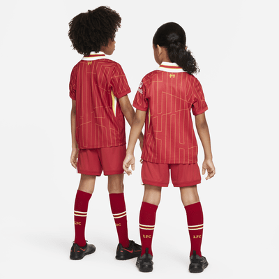 Divisa da calcio replica in 3 pezzi Nike Liverpool FC 2024/25 Stadium per bambino/a – Home