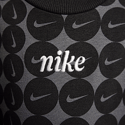 Nike Essentials Little Kids' Printed French Terry Crew Top