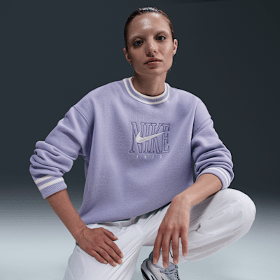 Sudadera de cuello redondo con gráfico oversized para mujer Nike Sportswear Phoenix Fleece