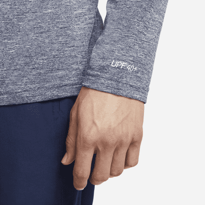 Camiseta Hydroguard de natación de manga larga de tela jaspeada para hombre Nike