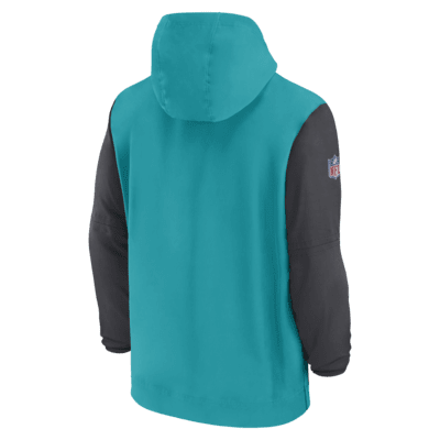 Miami Dolphins Sideline Pre-Game Player Men's Nike NFL 1/2-Zip Hooded Jacket