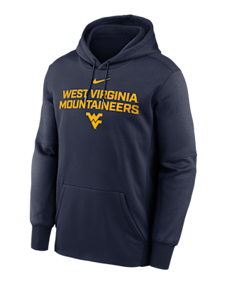 Мужское худи West Virginia Team Stacked Men’s Nike Therma College Pullover Hoodie